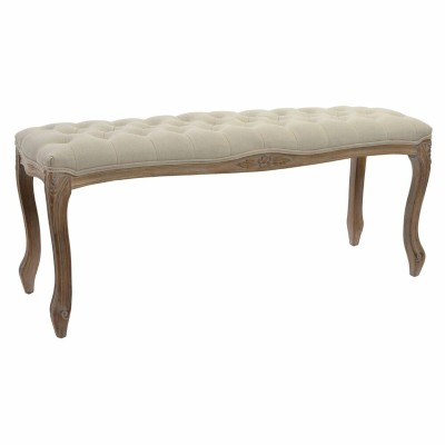 Banquette DKD Home Decor   110 x 37 x 48 cm Naturel Beige Bois Bois d'hévéa