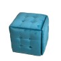 Jeu de tabourets GO GIFT Transformer Bleu Velours Acier 50 x 50 x 50 cm Pouf 5 en 1 5 Unités