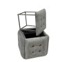 Jeu de tabourets GO GIFT Transformer Gris Velours Acier 50 x 50 x 50 cm Pouf 5 en 1 5 Unités