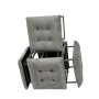 Jeu de tabourets GO GIFT Transformer Gris Velours Acier 50 x 50 x 50 cm Pouf 5 en 1 5 Unités