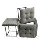 Set of stools GO GIFT Transformer Grey Velvet Steel 50 x 50 x 50 cm Pouffe 5-in-1 5 Units
