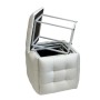 Jeu de tabourets GO GIFT Transformer Blanc Cuir Acier 50 x 50 x 50 cm Pouf 5 en 1 5 Unités