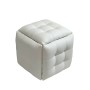 Jeu de tabourets GO GIFT Transformer Blanc Cuir Acier 50 x 50 x 50 cm Pouf 5 en 1 5 Unités