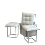Jeu de tabourets GO GIFT Transformer Blanc Cuir Acier 50 x 50 x 50 cm Pouf 5 en 1 5 Unités