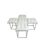 Jeu de tabourets GO GIFT Transformer Blanc Cuir Acier 50 x 50 x 50 cm Pouf 5 en 1 5 Unités