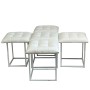 Set of stools GO GIFT Transformer White Leather Steel 50 x 50 x 50 cm Pouffe 5-in-1 5 Units