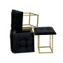 Jeu de tabourets GO GIFT Transformer Noir Velours Acier 50 x 50 x 50 cm Pouf 5 en 1 5 Unités