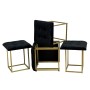 Jeu de tabourets GO GIFT Transformer Noir Velours Acier 50 x 50 x 50 cm Pouf 5 en 1 5 Unités