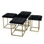 Jeu de tabourets GO GIFT Transformer Noir Velours Acier 50 x 50 x 50 cm Pouf 5 en 1 5 Unités