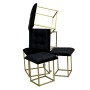 Jeu de tabourets GO GIFT Transformer Noir Velours Acier 50 x 50 x 50 cm Pouf 5 en 1 5 Unités