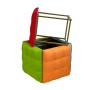 Set of stools GO GIFT Transformer Multicolour Leather Steel 50 x 50 x 50 cm Pouffe 5-in-1 5 Units