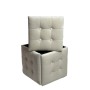 Jeu de tabourets GO GIFT Transformer Crème Velours Acier 50 x 50 x 50 cm Pouf 5 en 1 5 Unités