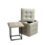 Jeu de tabourets GO GIFT Transformer Crème Velours Acier 50 x 50 x 50 cm Pouf 5 en 1 5 Unités