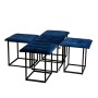 Jeu de tabourets GO GIFT Transformer Bordeaux Velours Acier 50 x 50 x 50 cm Pouf 5 en 1 5 Unités