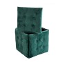Set of stools GO GIFT Transformer Dark green Velvet Steel 50 x 50 x 50 cm Pouffe 5-in-1 5 Units