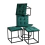 Set of stools GO GIFT Transformer Dark green Velvet Steel 50 x 50 x 50 cm Pouffe 5-in-1 5 Units