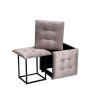 Jeu de tabourets GO GIFT Transformer Rose Velours Acier 50 x 50 x 50 cm Pouf 5 en 1 5 Unités