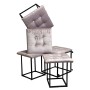 Jeu de tabourets GO GIFT Transformer Rose Velours Acier 50 x 50 x 50 cm Pouf 5 en 1 5 Unités