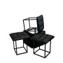 Jeu de tabourets GO GIFT Transformer Noir Cuir Acier 50 x 50 x 50 cm Pouf 5 en 1 5 Unités