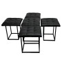 Jeu de tabourets GO GIFT Transformer Noir Cuir Acier 50 x 50 x 50 cm Pouf 5 en 1 5 Unités