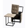 Jeu de tabourets GO GIFT Transformer Capuccino Velours Acier 50 x 50 x 50 cm Pouf 5 en 1 5 Unités