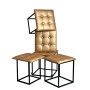 Jeu de tabourets GO GIFT Transformer Camel Cuir Acier 50 x 50 x 50 cm Pouf 5 en 1 5 Unités