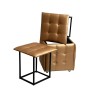 Jeu de tabourets GO GIFT Transformer Camel Cuir Acier 50 x 50 x 50 cm Pouf 5 en 1 5 Unités