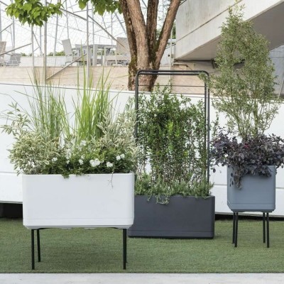Plant pot Deroma Grey 38 x 38 x 39 cm Plastic Squared Bucket 38 cm