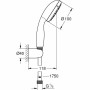A shower head with a hose to direct the flow Grohe 26198000 1 Position
