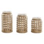 Set of 3 Vases Home ESPRIT Natural Crystal 11 x 11 x 21 cm (3 Pieces)