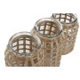 Set of 3 Vases Home ESPRIT Natural Crystal 11 x 11 x 21 cm (3 Pieces)