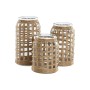 Set of 3 Vases Home ESPRIT Natural Crystal 11 x 11 x 21 cm (3 Pieces)