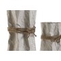 Set of 3 Vases Home ESPRIT Beige Metal Rope 17 x 17 x 54 cm (3 Pieces)