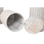 Set of 3 Vases Home ESPRIT Metal Natural 25 x 25 x 80 cm (3 Pieces)