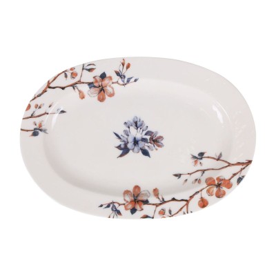 Plateau apéritif Toscana Fleurs Oblongue 30 x 20 x 2 cm (6 Unités)