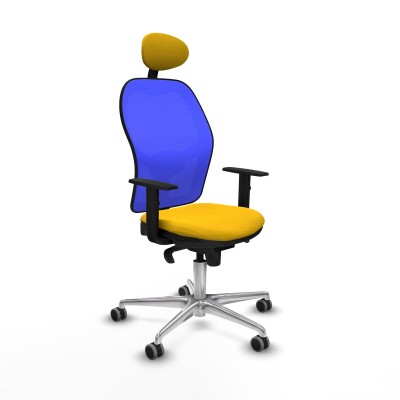 Office Chair with Headrest Piqueras y Crespo 1D086G1 Yellow