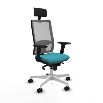 Chaise de Bureau avec Appui-tête Piqueras y Crespo 2D026N1 Turquoise