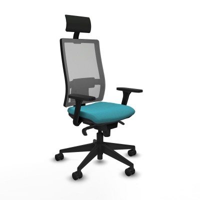 Office Chair with Headrest Piqueras y Crespo 3D066N1 Turquoise