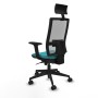 Chaise de Bureau avec Appui-tête Piqueras y Crespo 2D066N1 Turquoise