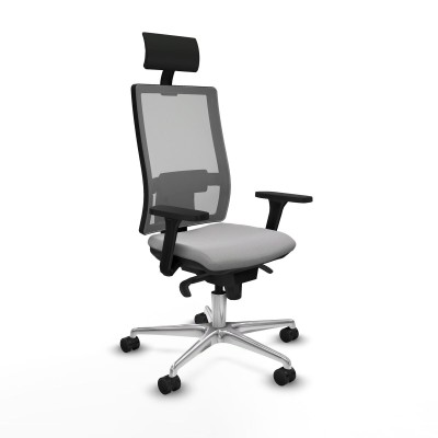 Office Chair with Headrest Piqueras y Crespo 3D086N1 Light grey