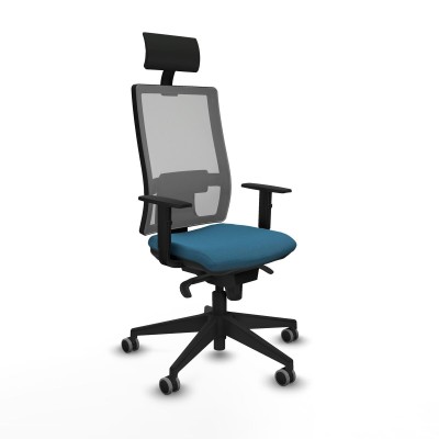 Office Chair with Headrest Piqueras y Crespo 1D066G1 Petroleum green