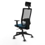 Office Chair with Headrest Piqueras y Crespo 1D066G1 Petroleum green