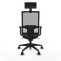 Office Chair with Headrest Piqueras y Crespo 1D066N1 Petroleum green