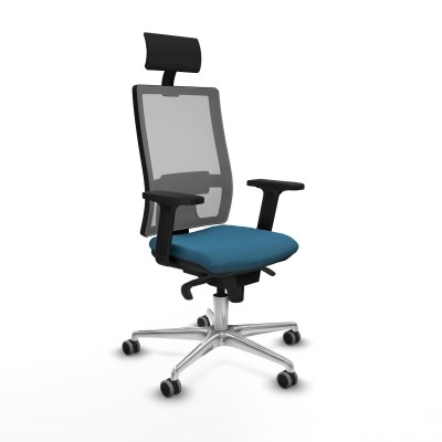 Office Chair with Headrest Piqueras y Crespo 2D086G1 Petroleum green