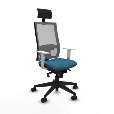 Office Chair with Headrest Piqueras y Crespo 4B066N1 Petroleum green