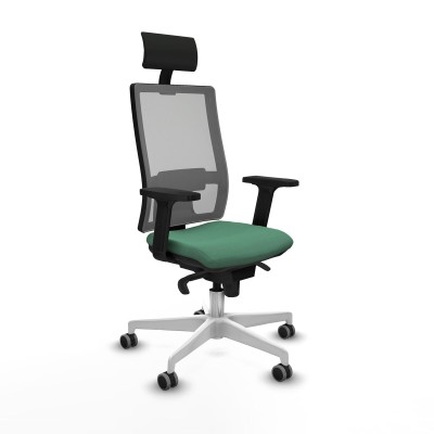 Office Chair with Headrest Piqueras y Crespo 2D026G1 Emerald Green