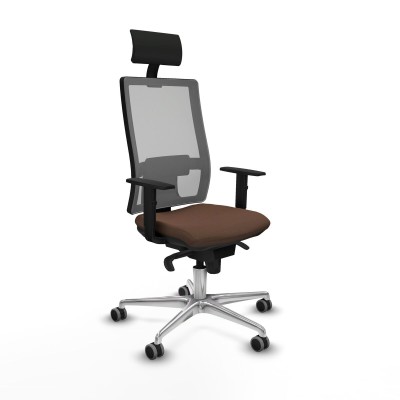 Chaise de Bureau avec Appui-tête Piqueras y Crespo 1D086G1 Brun foncé
