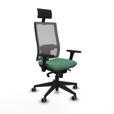 Office Chair with Headrest Piqueras y Crespo 3D066G1 Emerald Green