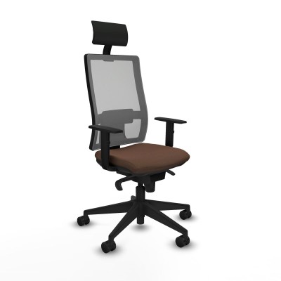 Chaise de Bureau avec Appui-tête Piqueras y Crespo 1D066N1 Brun foncé