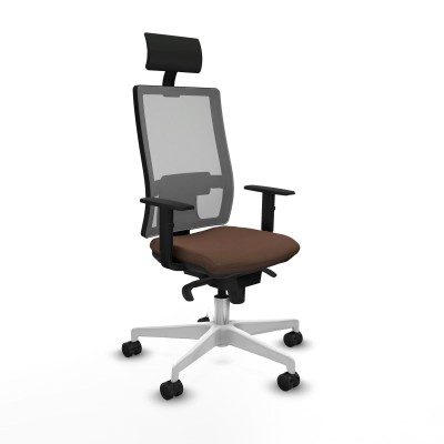 Chaise de Bureau avec Appui-tête Piqueras y Crespo 1D026N1 Brun foncé